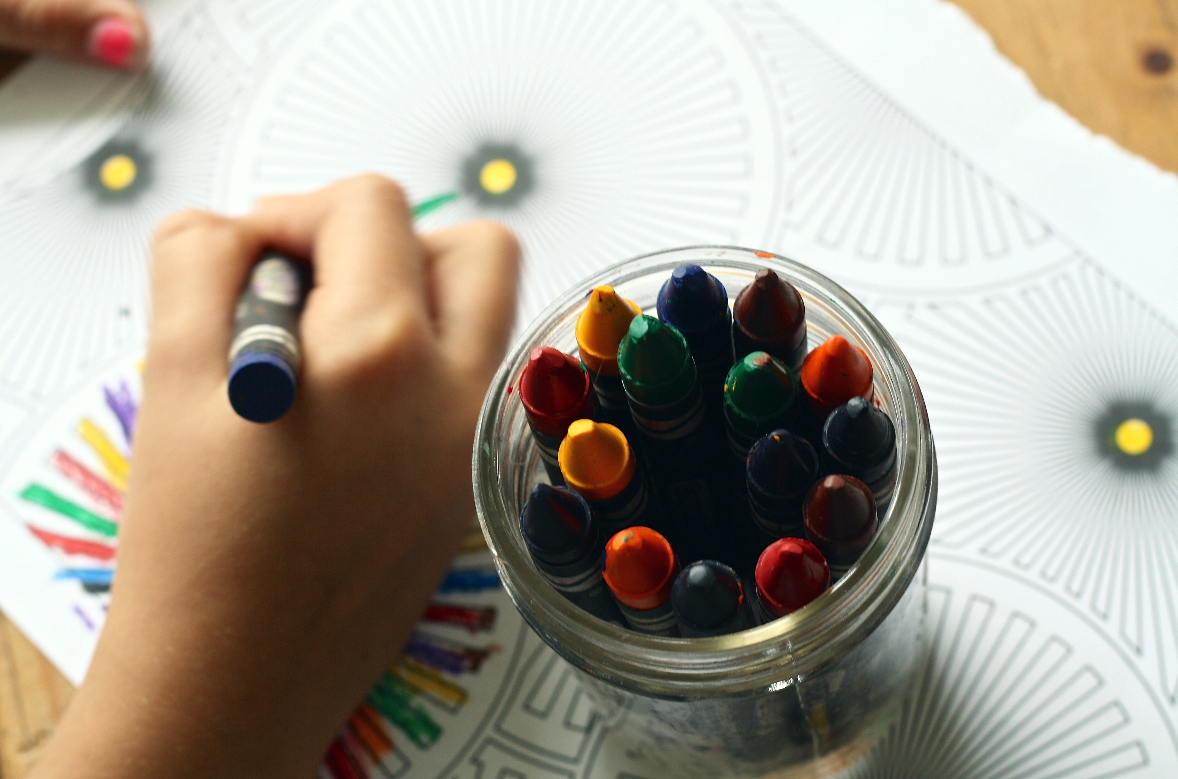 image of student coloring 