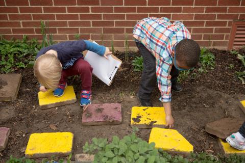 image of students in the garden 